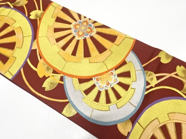 JAPANESE KIMONO / ANTIQUE FUKURO OBI / SILK / WOVEN GENJIGURUMA